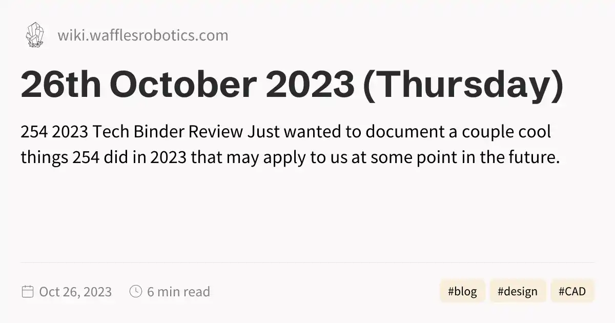 26th October 2023 (Thursday)