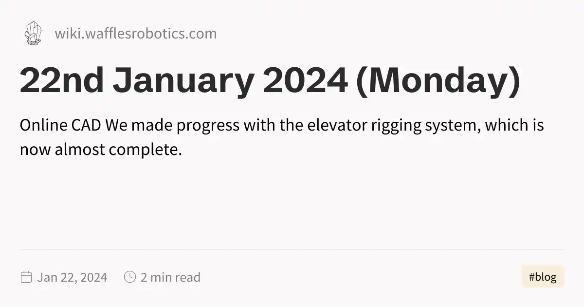 22nd January 2024 (Monday)